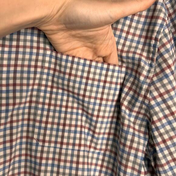 Johnnie-O Shelby Prep-Formance Button Up Shirt Check Plaid Mens XL Professional - Picture 4 of 9